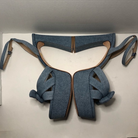 ANTONIO MELANI Denim Blue Platform Sandals NWOT size 9.5 - Picture 6 of 13